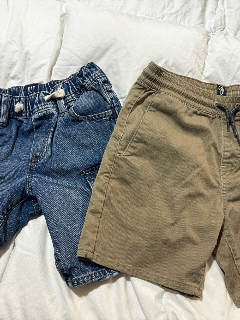 Volcom Khaki and Gap Slim Denim Pull On Short Set
